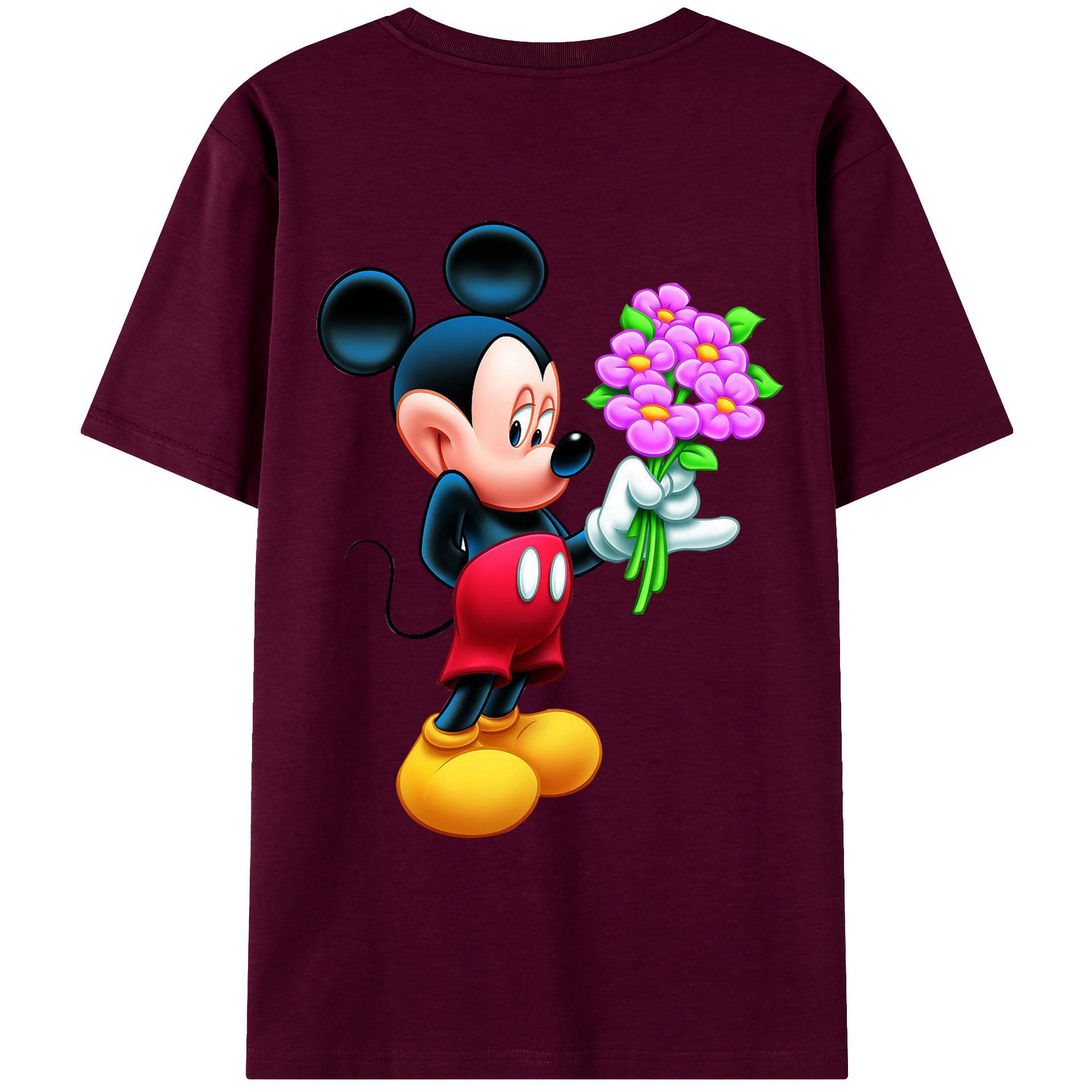 （画像用） ミッキーマウス Mickey Mouse レディース半袖Tシャツ(バックプリント)
